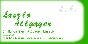 laszlo allgayer business card